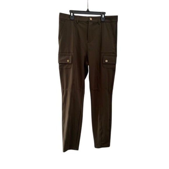 Halara Athletic Hiking Cargo Pants High Waisted Tall Olive Green Stretch Size L - Picture 5 of 7